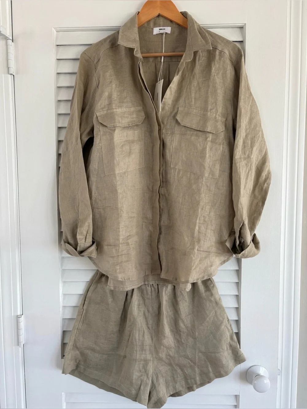 NWT MIKOH Matching Linen Short and Top Set
